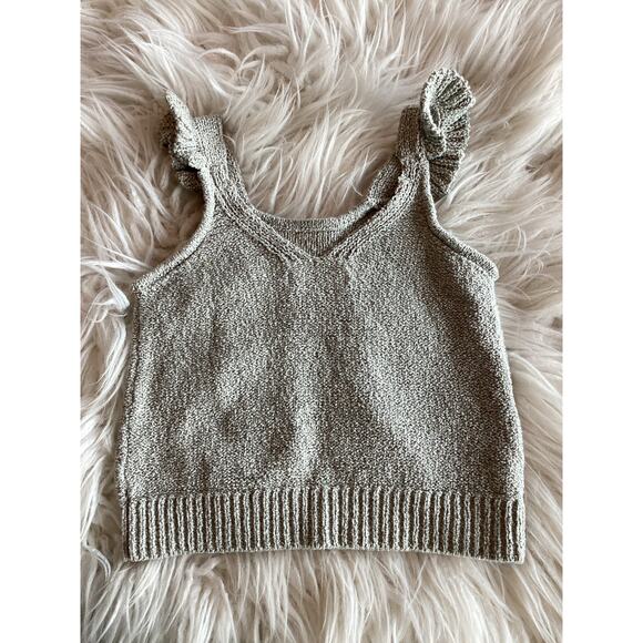 Rylee and‎ Cru Girls Sleeveless Knit Cropped Tank Top Casual Gray SZ 6 to 7years - Picture 2 of 9